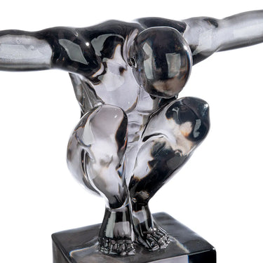 Skulptur – Graues Acryl, Skulpturale Form, Glänzende Oberfläche - Gris | Gilde