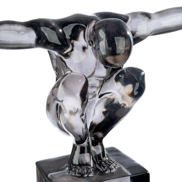 Skulptur – Graues Acryl, Skulpturale Form, Glänzende Oberfläche - Gris | Gilde