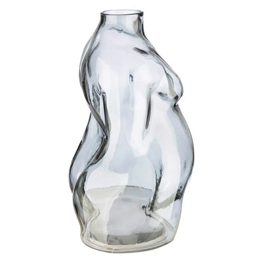 Vase – Graues Glas, Weibliche Form, Wasserdichte Nutzung, Höhe 25 cm - Großer Körper | Gilde