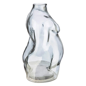 Vase – Graues Glas, Weibliche Form, Wasserdichte Nutzung, Höhe 25 cm - Big Body | Gilde