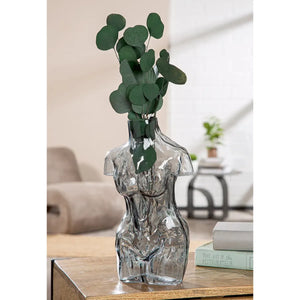 Vase – Graues Glas, Weibliche Form, Wasserdichte Nutzung, Höhe 32 cm - Big Body | Gilde