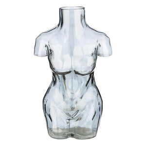 Vase – Graues Glas, Weibliche Form, Wasserdichte Nutzung, Höhe 32 cm - Big Body | Gilde