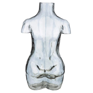 Vase – Graues Glas, Weibliche Form, Wasserdichte Nutzung, Höhe 32 cm - Big Body | Gilde