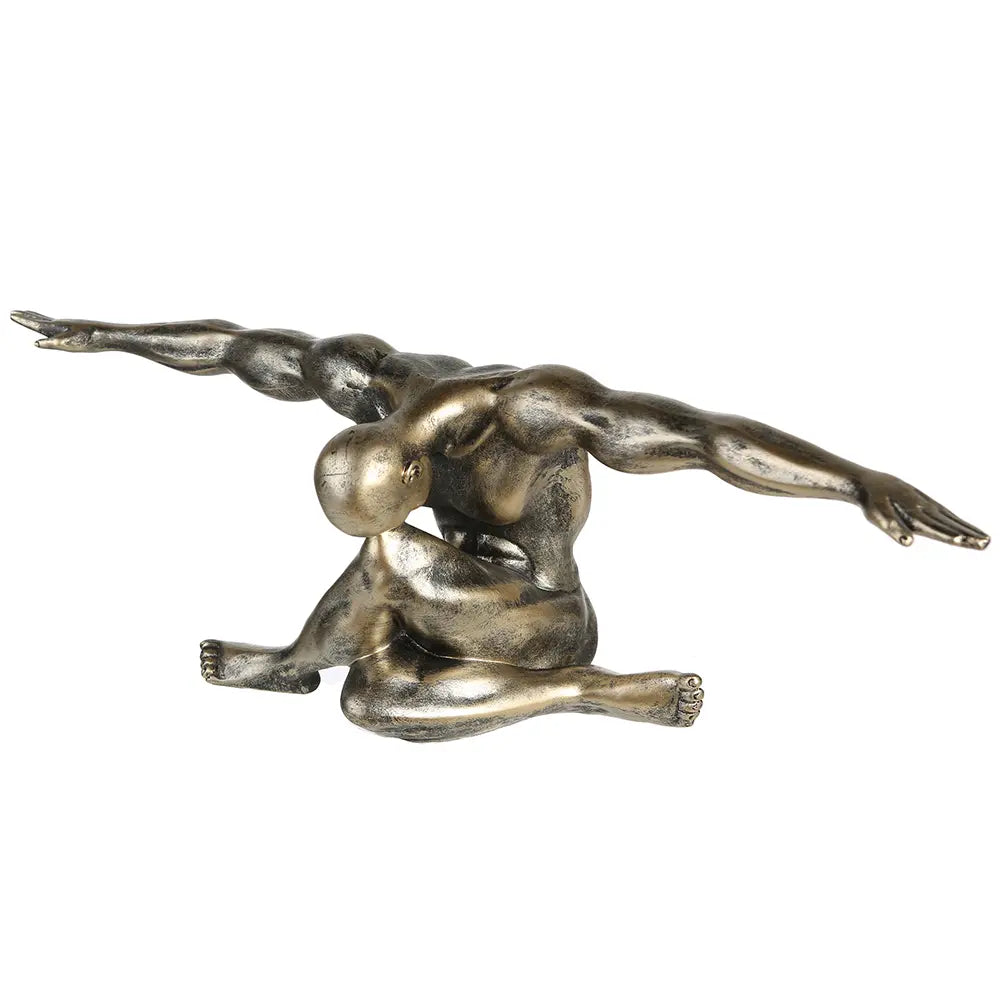 Skulptur – Champagnerfarbe, Antike Optik, Matter Schimmer, Höhe 20 cm - Cliffhanger | Gilde
