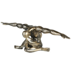 Skulptur – Champagnerfarbe, Antike Optik, Matter Schimmer, Höhe 20 cm - Cliffhanger | Gilde