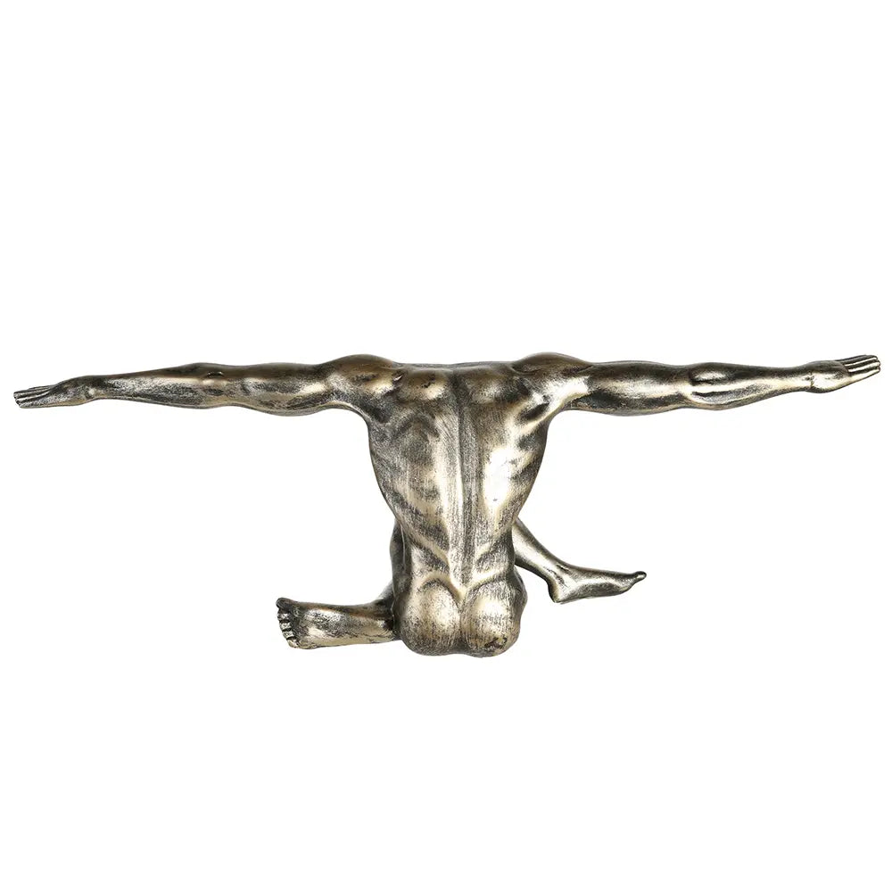Skulptur – Champagnerfarbe, Antike Optik, Matter Schimmer, Höhe 20 cm - Cliffhanger | Gilde