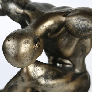 Skulptur – Champagnerfarbe, Antike Optik, Matter Schimmer, Höhe 20 cm - Cliffhanger | Gilde