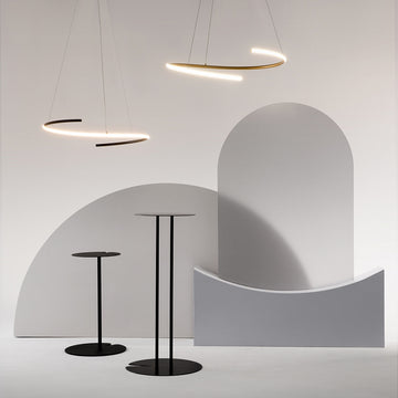 Pendant Lamp Minimalist Black-Gold Metal Body LED – Curve | Maytoni