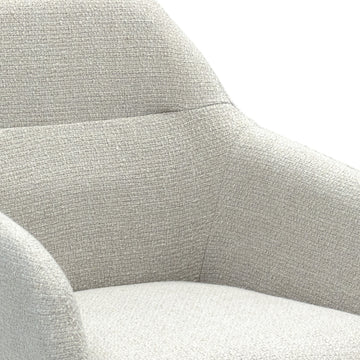 Drehstuhl – Strukturstoff Bezug, Schwarzes Metallgestell, Weiße Farbe - Ravi | Kick Collection