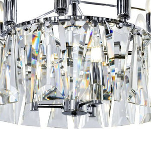 Pendelleuchte mit Chrom - Metallrahmen und stufenförmigen Glas - Kristall - Akzenten (18 × E14) – Puntes | Maytoni - Esszett Luxury | Stilvolles Wohnen mit Charakter