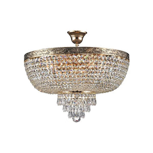 Chandelier with antique gold metal frame and crystal accents, 6-light – Palace | Maytoni