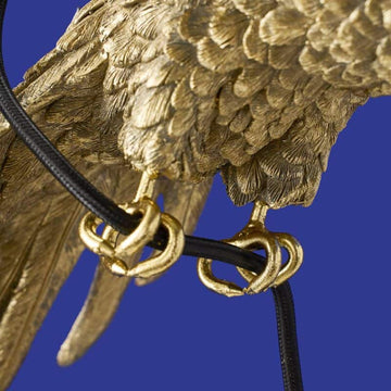 Ceiling Light – Sculptural Design, Exotic Animal Motif, Polyresin Construction, Golden Finish – Parrot Percy | WERNS