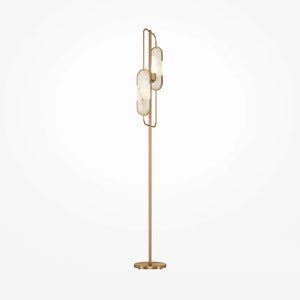 Floor lamp Metal frame Natural stone accents & Brass finish – Marmo | Maytoni