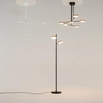 Floor Lamp Black Joint Design with Two Lights & White Frosted Diffuser & Integrated LED – MOD070FL‑L12B3K | Maytoni