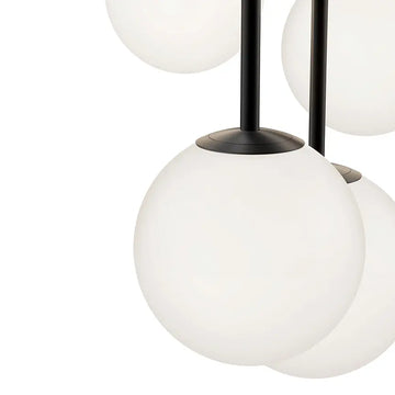 Pendant Lamp Black Metal Matt White Glass Cluster Design – Basic Form | Maytoni