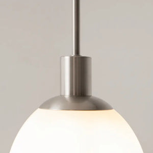 Pendant light with opal glass diffuser and nickel finish in a modern design - Erich | Maytoni