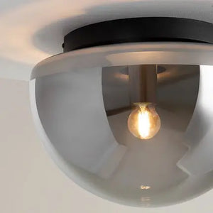Ceiling Light Black Finish & Decorative Glass Shade - Glassy | Maytoni