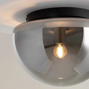 Ceiling Light Black Finish & Decorative Glass Shade - Glassy | Maytoni