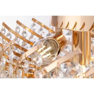 Chandelier with Gold Metal Frame, Crystal Pendants, 6-Light – Karolina | Maytoni