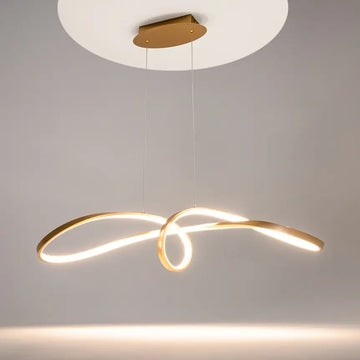 Pendelleuchte – Gold Alu, neutrales Licht, 175 cm hoch - Curve | Maytoni