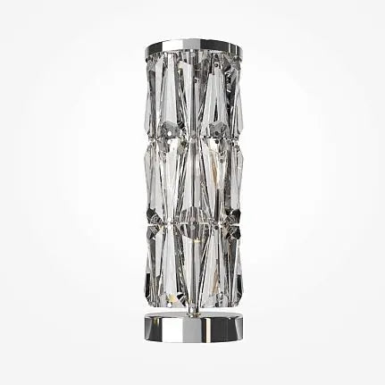 Table Lamp Cylindrical Clear Glass Shade Brass Base & Modern Design – Puntes | Maytoni