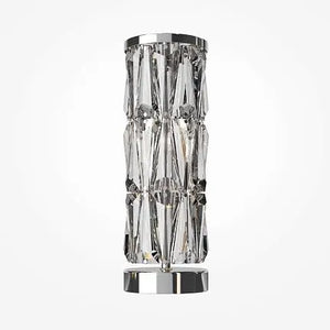 Table Lamp Cylindrical Clear Glass Shade Brass Base & Modern Design – Puntes | Maytoni