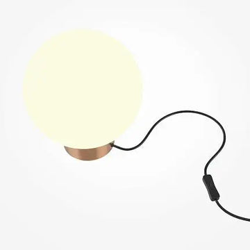 Table lamp gold-colored metal & matte white glass dome – Basic Form | Maytoni