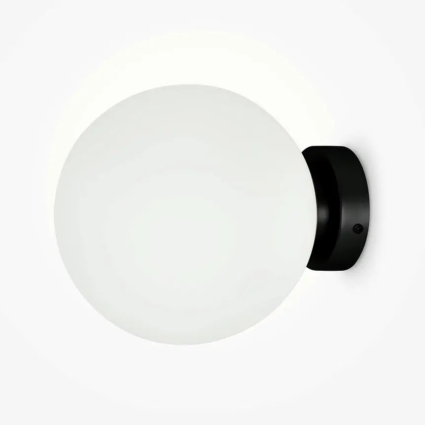 Wall light Black, metal frame, matte white glass shade – Basic form | Maytoni