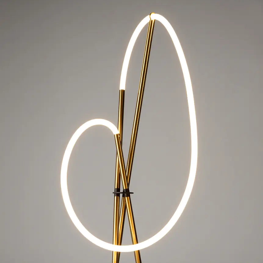 Floor lamp Curved Brass-Black body with LED – MOD369FL-L36BS3K | Maytoni