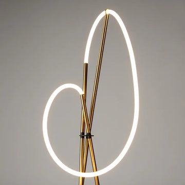 Floor lamp Curved Brass-Black body with LED – MOD369FL-L36BS3K | Maytoni