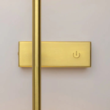 Wall light made of brass-coloured metal with two white glass spheres and touch dimmer – TOUCH | Maytoni
