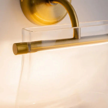 Brass wall light, metal base, transparent glass sphere, integrated 8W LED 3000K – Cabaret | Maytoni