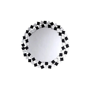 Wanddeko – Silber-Schwarzes Mosaik, Runde Form, Dekorative Optik - Mosaic 1825 | Kayoom