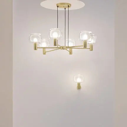Pendant Light Gold Frame Double Glass Modern Design & LED – Vision | Maytoni