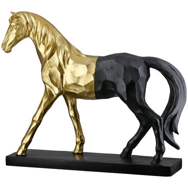Skulptur – Metallische Optik, Goldschwarzes Design, Pferdefigur - Merlin | Gilde
