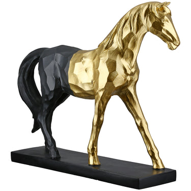 Skulptur – Metallische Optik, Goldschwarzes Design, Pferdefigur - Merlin | Gilde