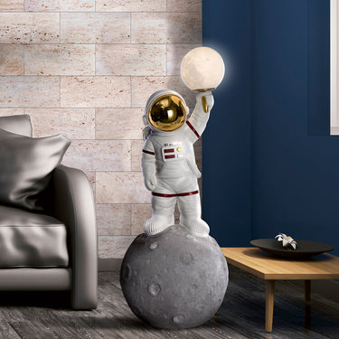 Tischleuchte – Astronautenfigur, LED Beleuchtung, Grau Weißes Design - Apollo 11 | Gilde
