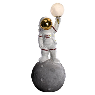 Tischleuchte – Astronautenfigur, LED Beleuchtung, Grau Weißes Design - Apollo 11 | Gilde