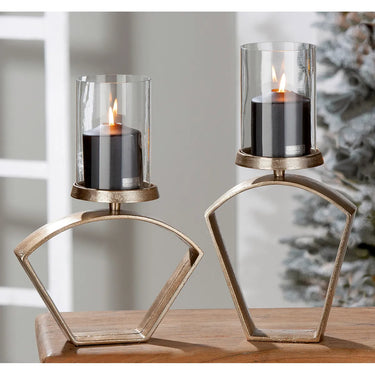 Windlicht – Aluminium Design, Champagnerfarbenes Finish, Schlanke Form - Nostro | Gilde