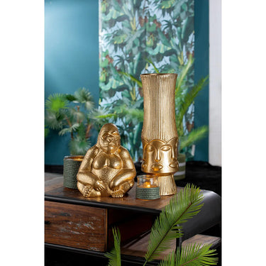 Figur – Aluminium Design, Goldfarbenes Finish, Gorillamotiv - Gorilla | Gilde