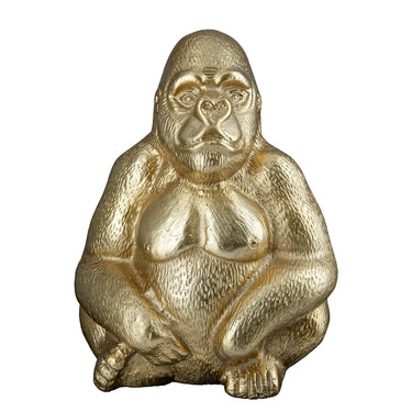 Figur – Aluminium Design, Goldfarbenes Finish, Gorillamotiv - Gorilla | Gilde