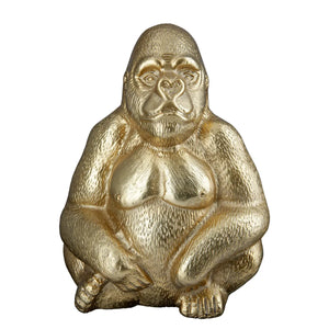 Figur – Aluminium Design, Goldfarbenes Finish, Gorillamotiv - Gorilla | Gilde