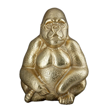 Figur – Aluminium Design, Goldfarbenes Finish, Gorillamotiv - Gorilla | Gilde