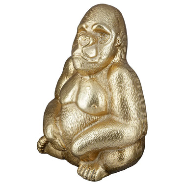 Figur – Aluminium Design, Goldfarbenes Finish, Gorillamotiv - Gorilla | Gilde
