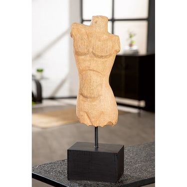 Skulptur – Naturholz Design, Männlicher Torso, Schwarze Basis - Torso | Gilde