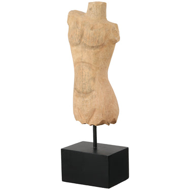 Skulptur – Naturholz Design, Männlicher Torso, Schwarze Basis - Torso | Gilde
