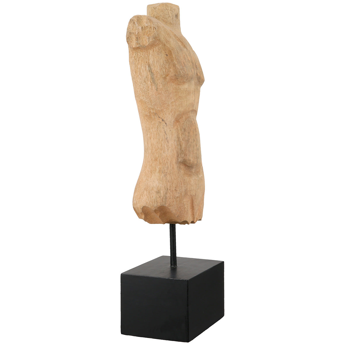Skulptur – Naturholz Design, Männlicher Torso, Schwarze Basis, 41.5 cm - Torso | Gilde