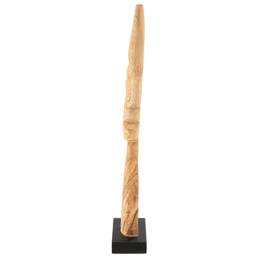 Skulptur – Naturholz Design, Gesichtsmotiv, Schwarze Basis, Höhe 63.5 cm - Silhouette | Gilde