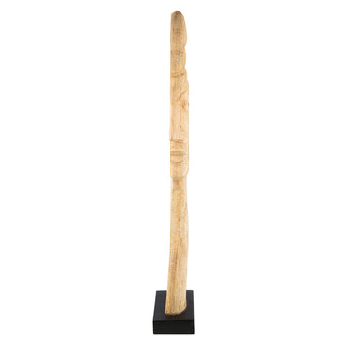 Skulptur – Naturholz Design, Gesichtsmotiv, Schwarze Basis, Höhe 67 cm - Silhouette | Gilde
