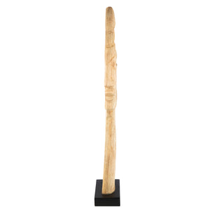 Skulptur – Naturholz Design, Gesichtsmotiv, Schwarze Basis, Höhe 67 cm - Silhouette | Gilde
